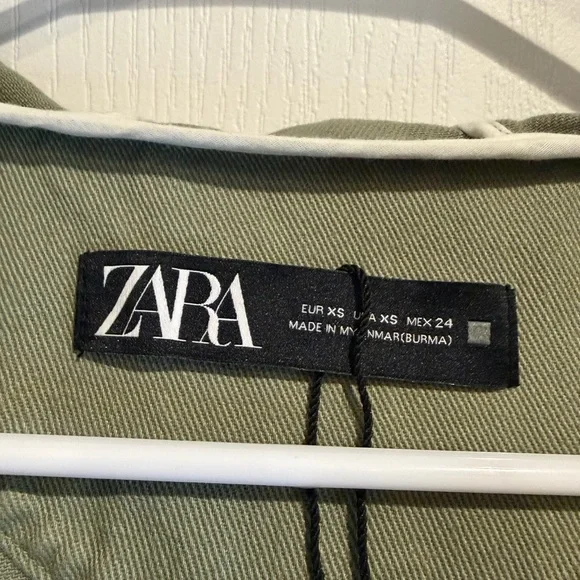 Zara Sage Green Women's Utility Jacket - Picture 6 of 7